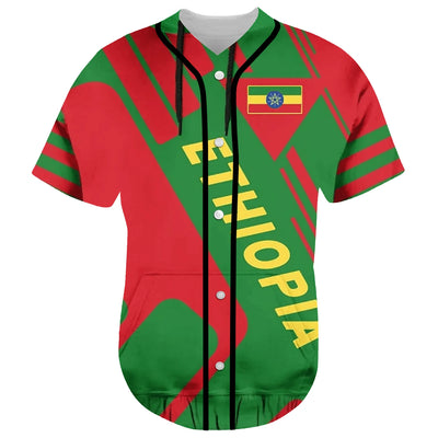 Ethiopia Baseball Jersey Shirts Short Sleeves