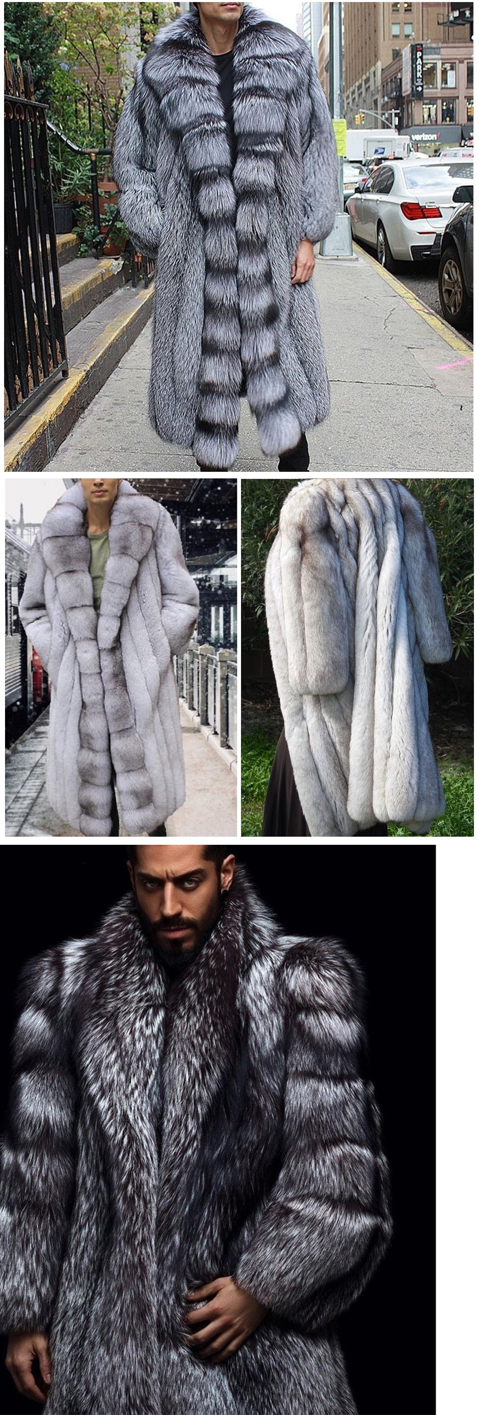 Fox Fur Coat Natural Winter Jackets Men's