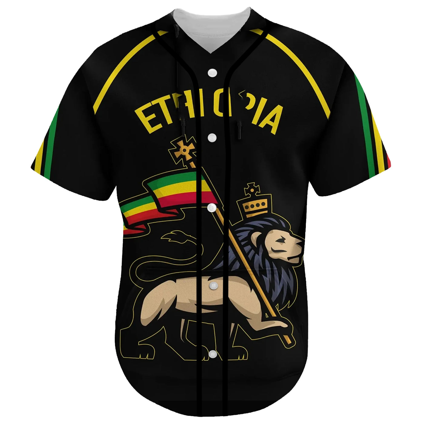 Ethiopia Baseball Jersey Shirts Short Sleeves