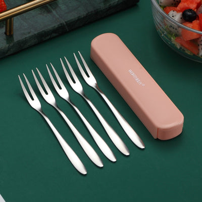 Stainless Steel Gold Fruit Fork Set