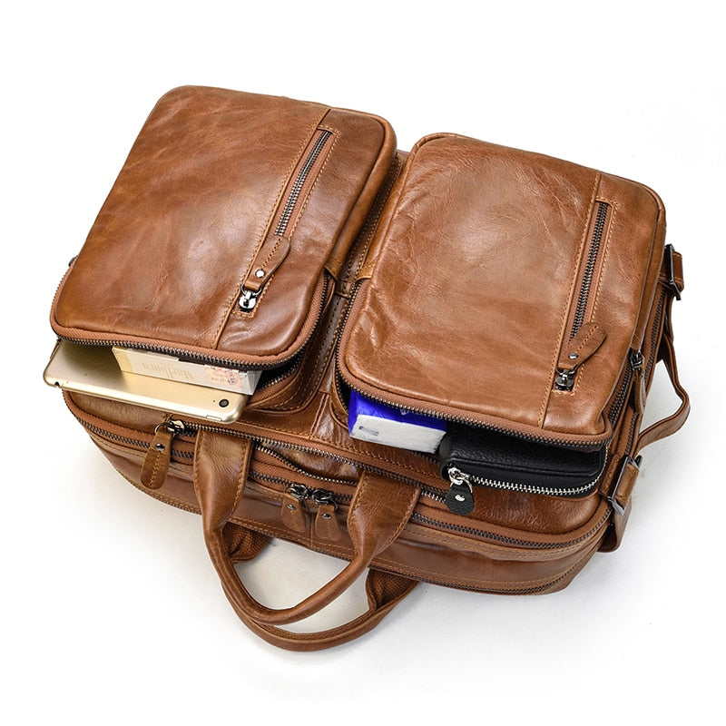 Genuine Leather Laptop Backpack