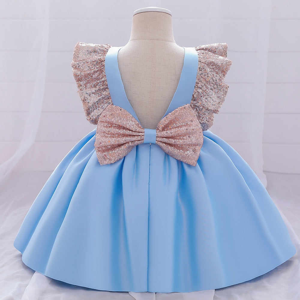 Sequin Bow Baby Girl Dress