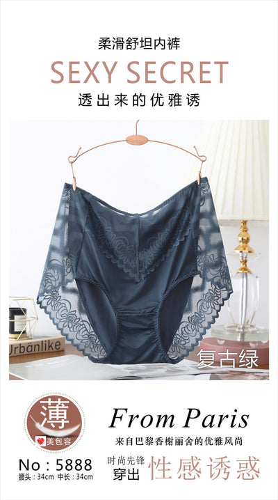 High Waist Elastic Lace Panties Plus Sizes