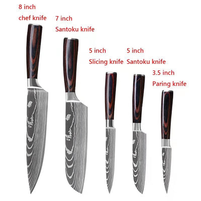 Stainless Steel Chef Knives Set