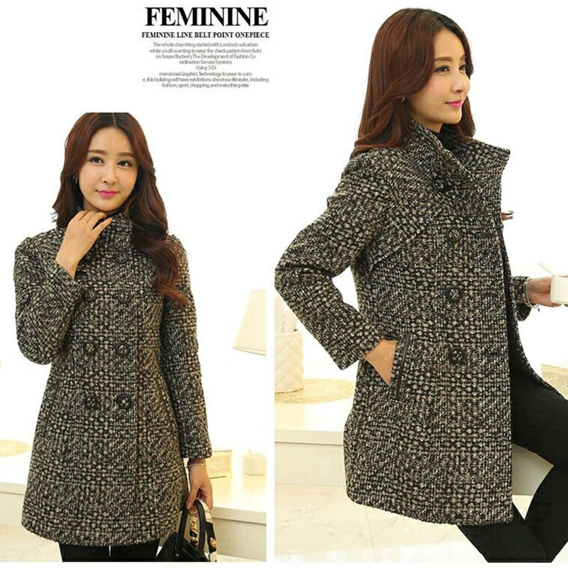 Autumn Winter Women Wool Jacket