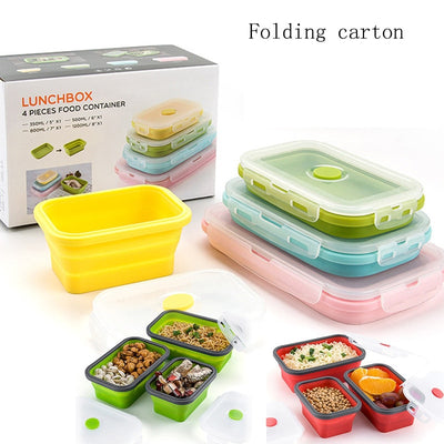 4Sizes Silicone Collapsible Lunch Box