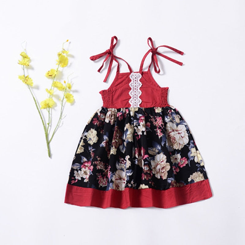 Vintage Floral Print Backless Dress