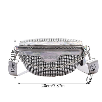Silver Fanny Pack Belt Bag