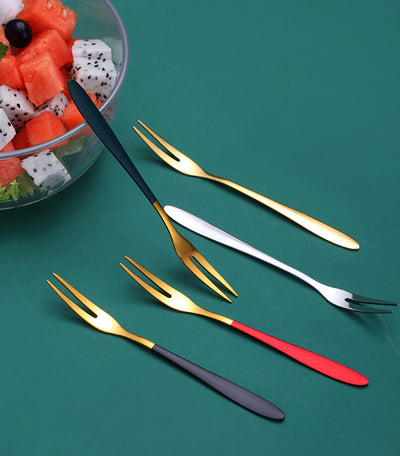 Stainless Steel Gold Fruit Fork Set