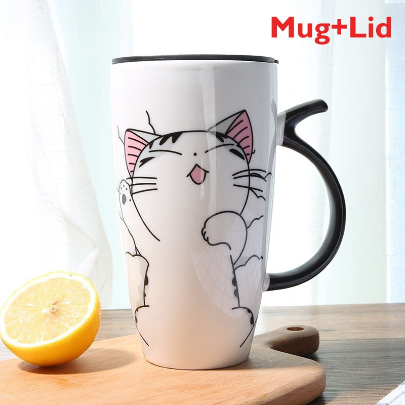 600ml Cute Cat Ceramics Coffee Mug