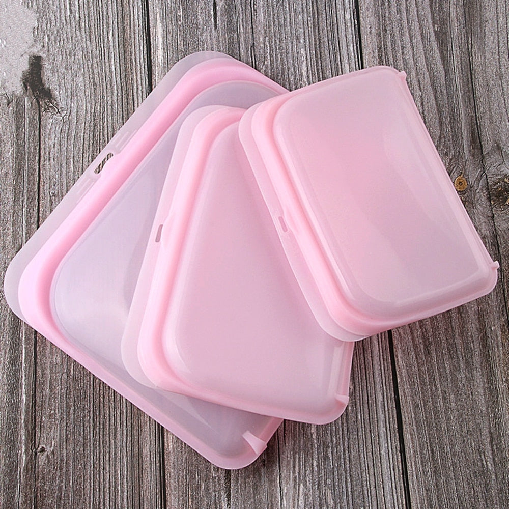 3pcs/Pack Silicone Reusable Food Storage Bags