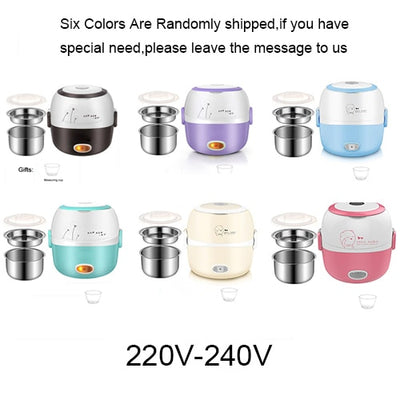 Mini Electric Rice Cooker Stainless Steel 2/3 Layers Food Container