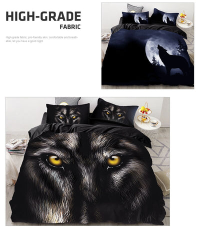 Lion Tiger Wolf Animal Pattern Bedding Sets