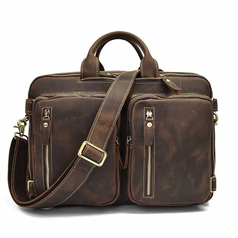 Genuine Leather Laptop Backpack