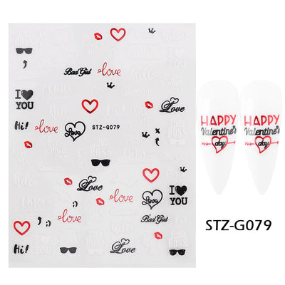 3D Valentine Nail Sticker