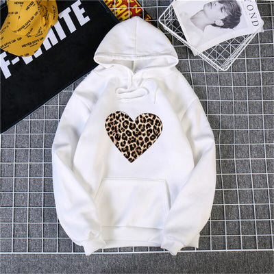 O Neck Heart Hoodies Sweatshirt