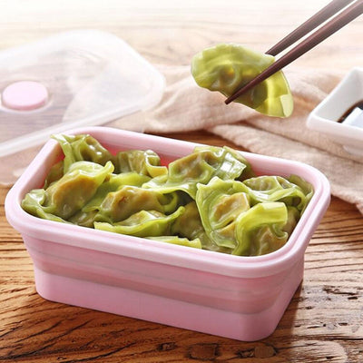 4pcs/set Silicone Rectangle Lunch Box