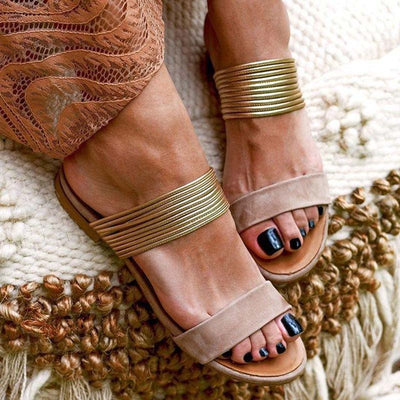 Fish Mouth Bohemian Style Flat Sandals