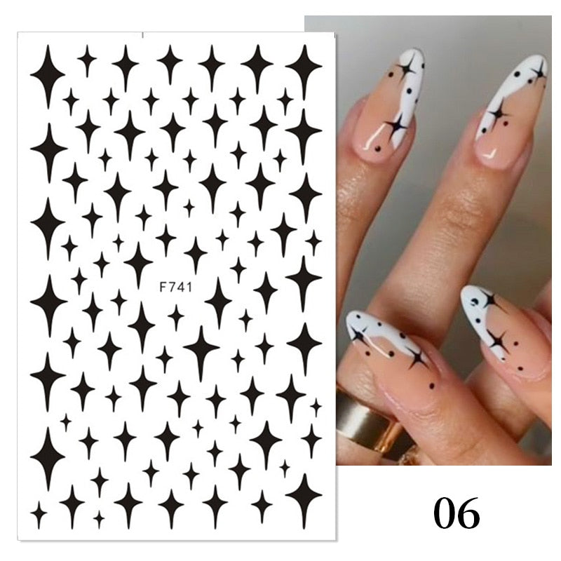 3D Gold Curve Stripe Line Nail Sticker