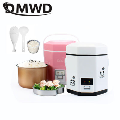 Electric Rice Cooker Food Meal Steamer Warmer MultiCooker Porridge Soup Stew Heater Cooking Pot Machine 1-2 Person Lunch Box EU