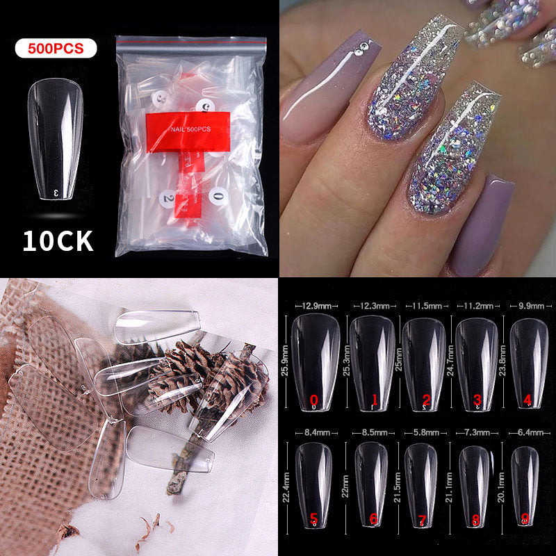 500Pcs Ballerina Clear Natural False Nails