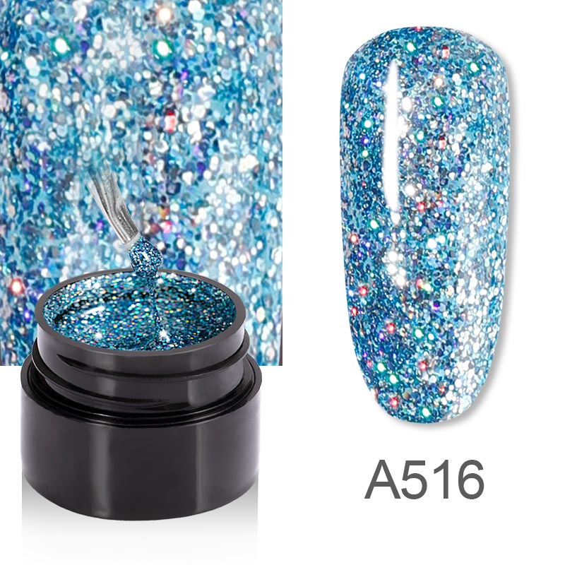 Platinum Glitter Nail Gel Polish