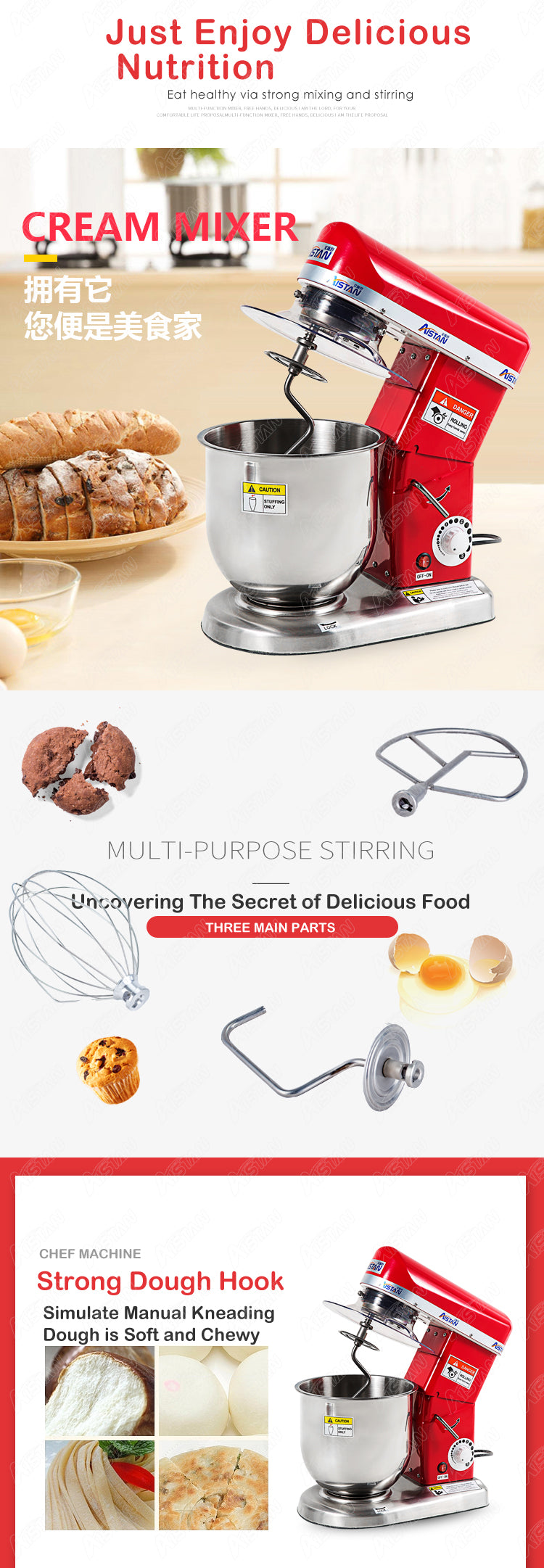 Electric Kitchen flour Mixers