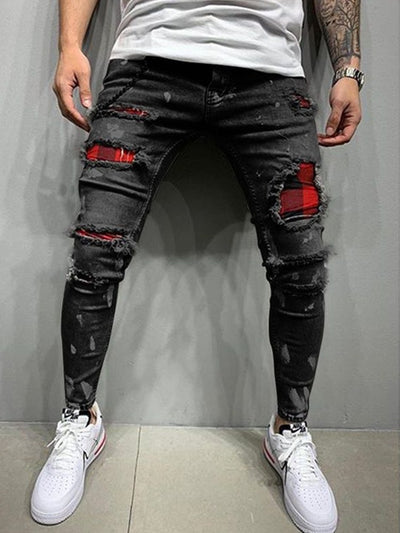 Slim-Fit Ripped Men's Jeans
