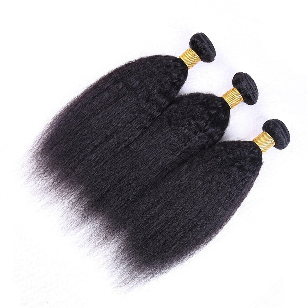 Kinky Straight Hair Bundles 100% Human Hair Extensions