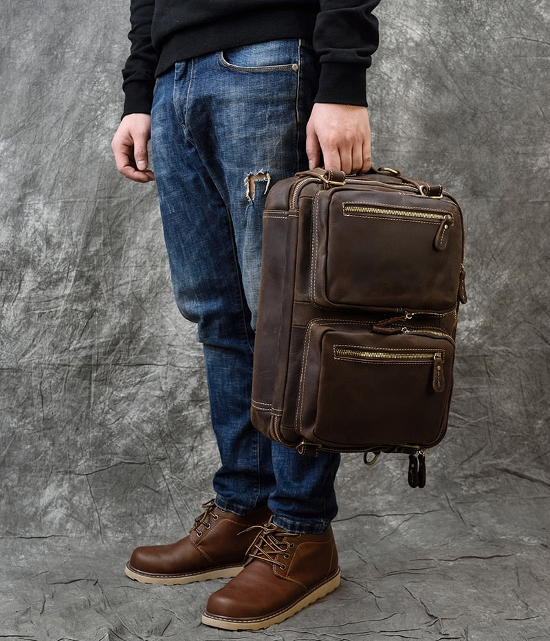 Genuine Leather Laptop Backpack