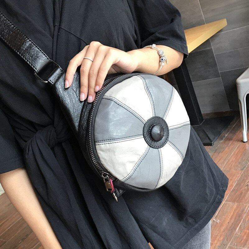 Color Block Leather Chest Bag