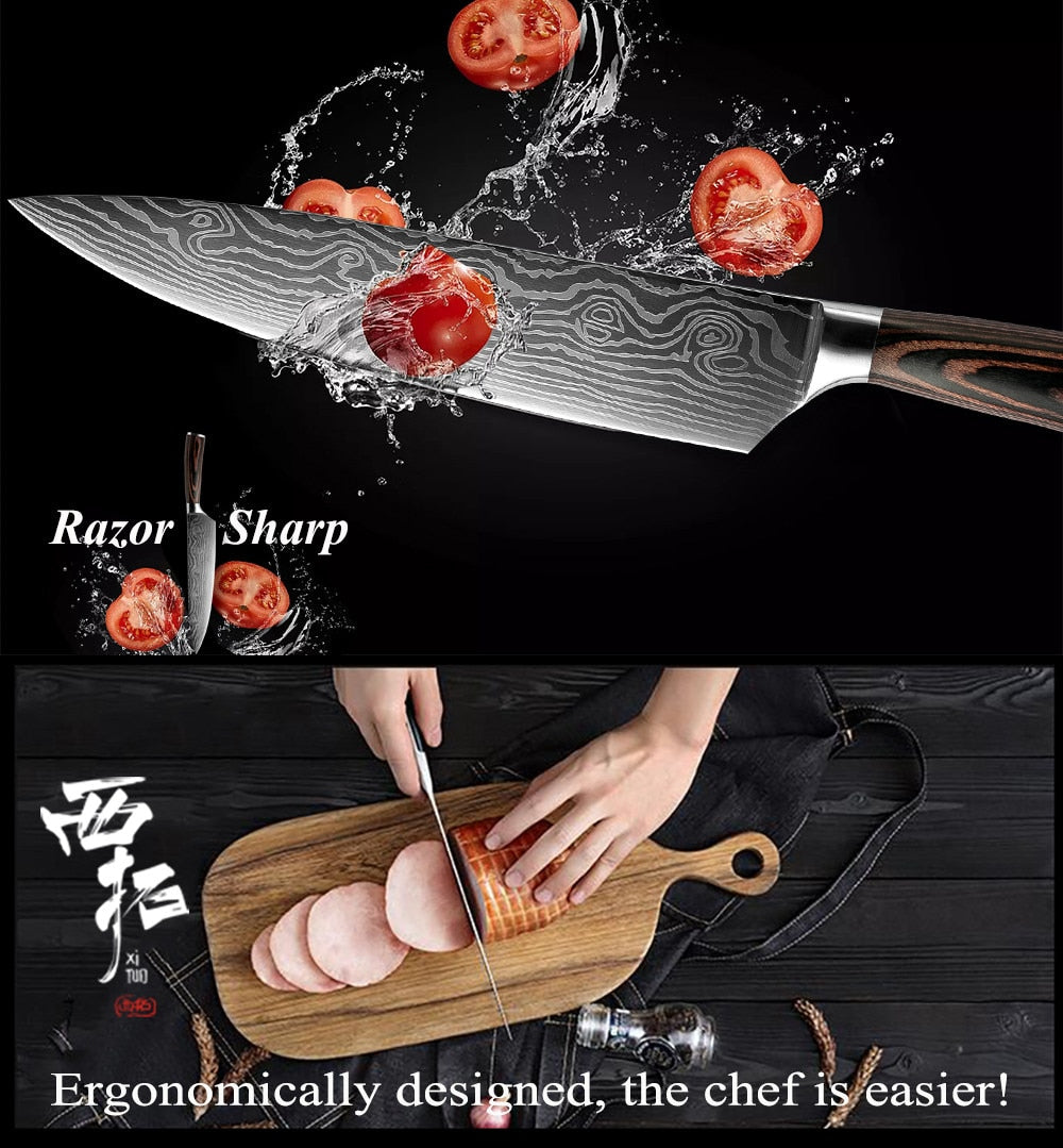 Stainless Steel Chef knife Set 3 Pcs