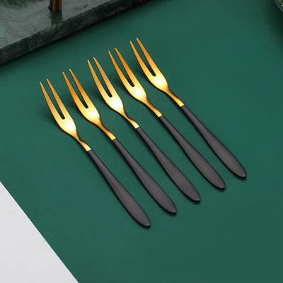 Stainless Steel Gold Fruit Fork Set