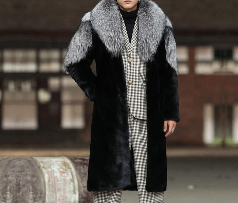 Men's Faux Fur Velvet Coat