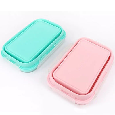 4pcs/set Silicone Rectangle Lunch Box