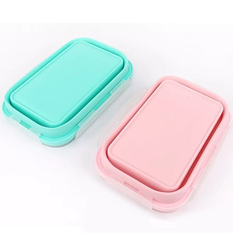 4pcs/set Silicone Rectangle Lunch Box