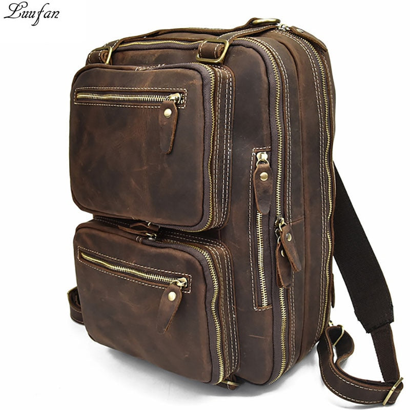 Genuine Leather Laptop Backpack