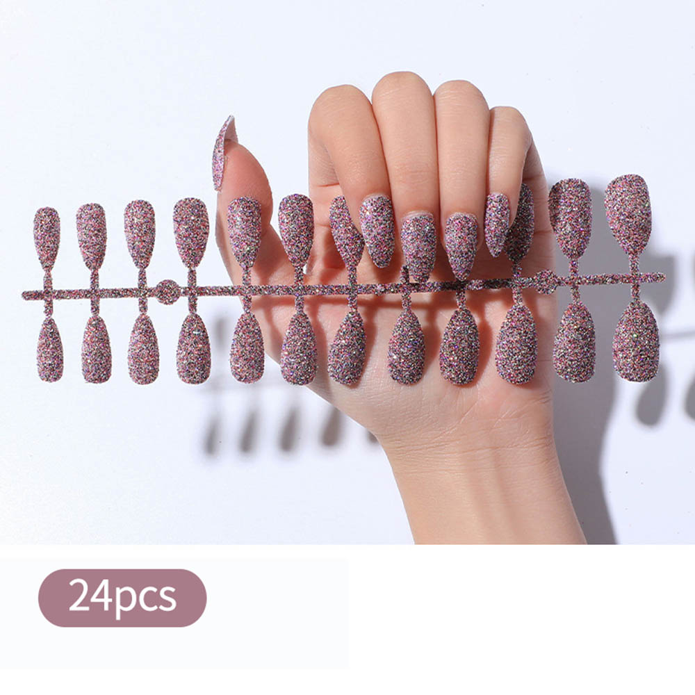 24pcs Fake Nails Solid Color