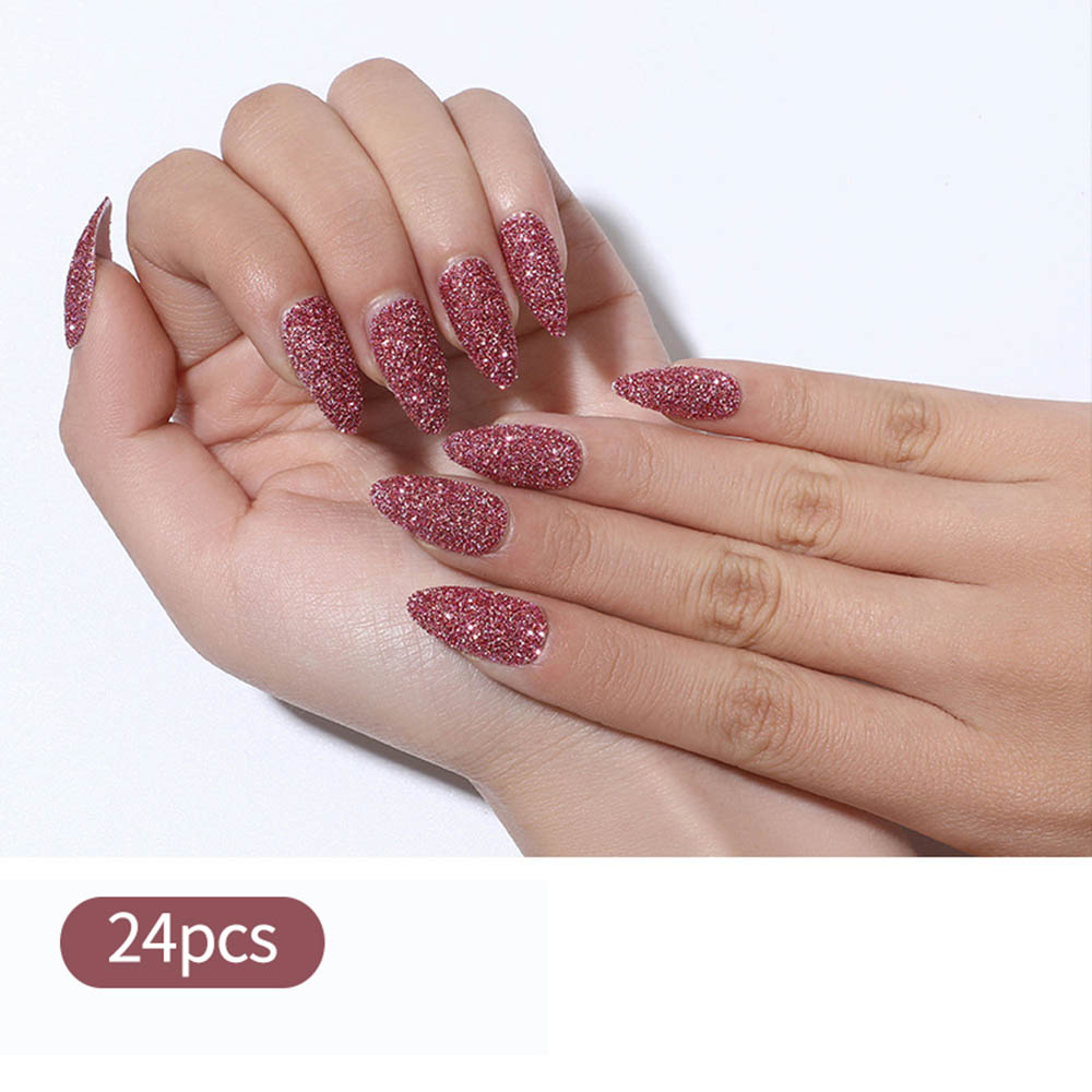 24pcs Fake Nails Solid Color