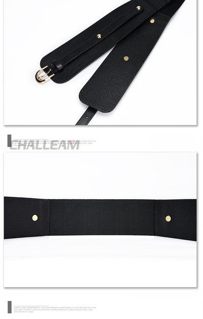 Luxury Ladies Wide Belt Elastic Buckle