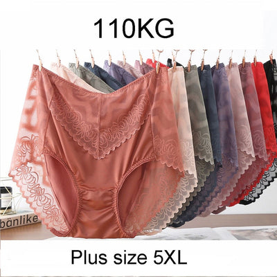 High Waist Elastic Lace Panties Plus Sizes