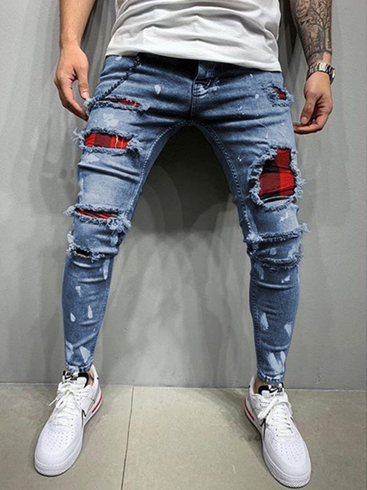 Slim-Fit Ripped Men's Jeans