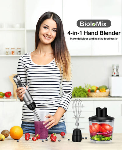 Stainless Steel 4 in 1 High Power 1200W Immersion Blender Mixer