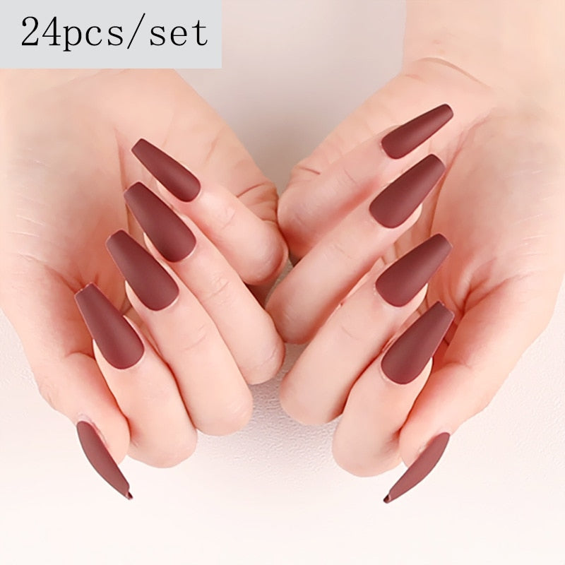 24pcs Long Sensual False Nails