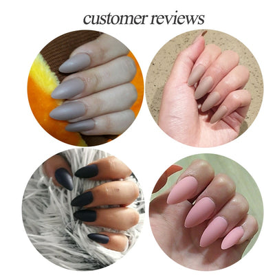 24pcs Fake Nails Solid Color