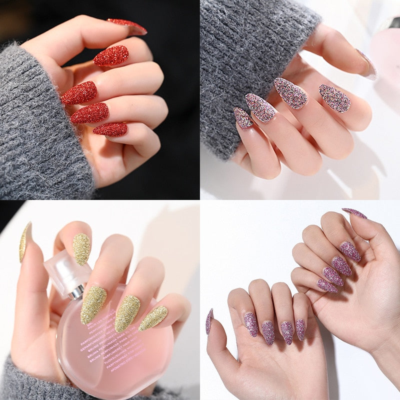 24pcs Fake Nails Solid Color