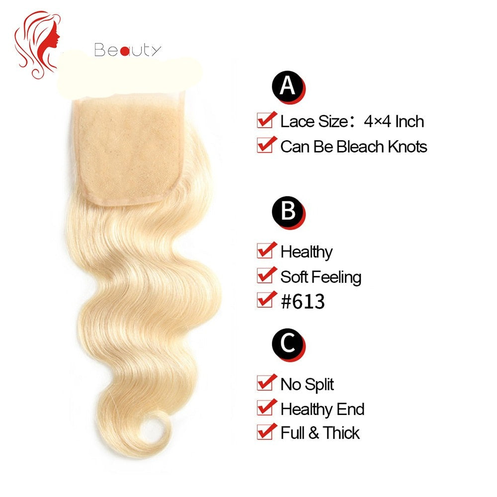 Brazilian Straight Hair Lace Closure with Baby Hair Extension