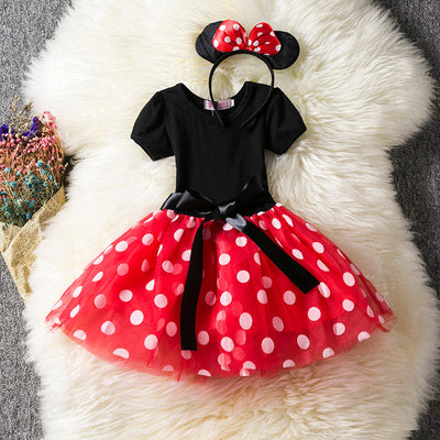 Short Sleeve Polka Dot Dress