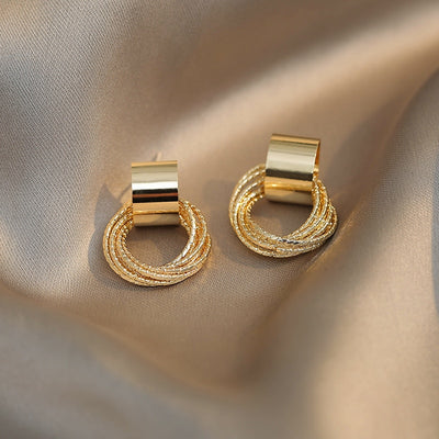 Retro Metallic Gold Colour Earrings