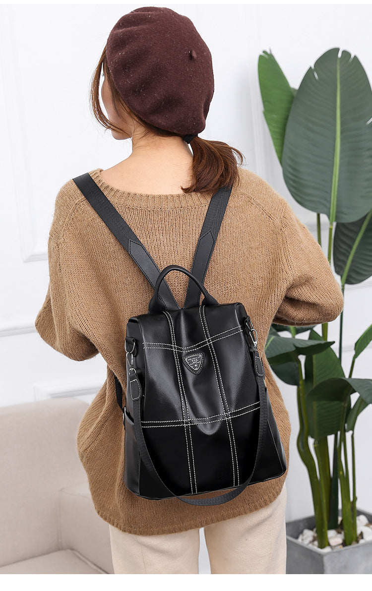 Travel Matte Leather Backpack for Women